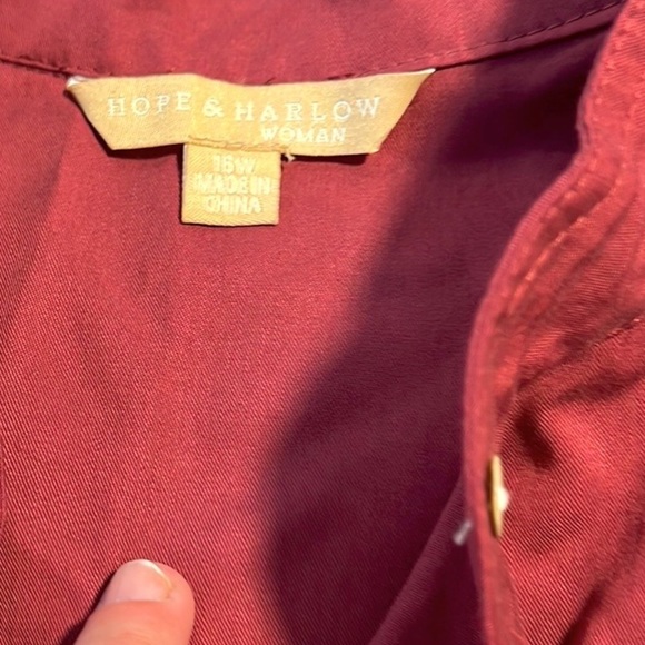 NWT, Size 16W, Hope & Harlow Here, There Everywhere Dress in Burgundy, Pockets! - Picture 7 of 12